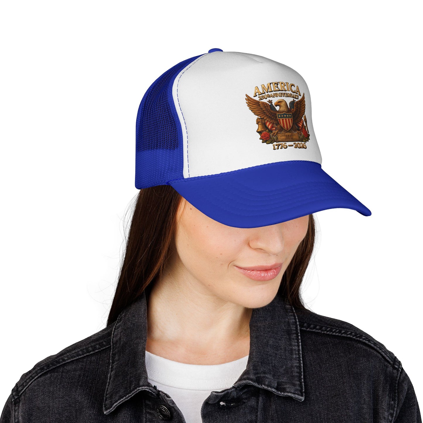 Patriotic Eagle Trucker Cap — America 1776-2020 Vintage Shield Design