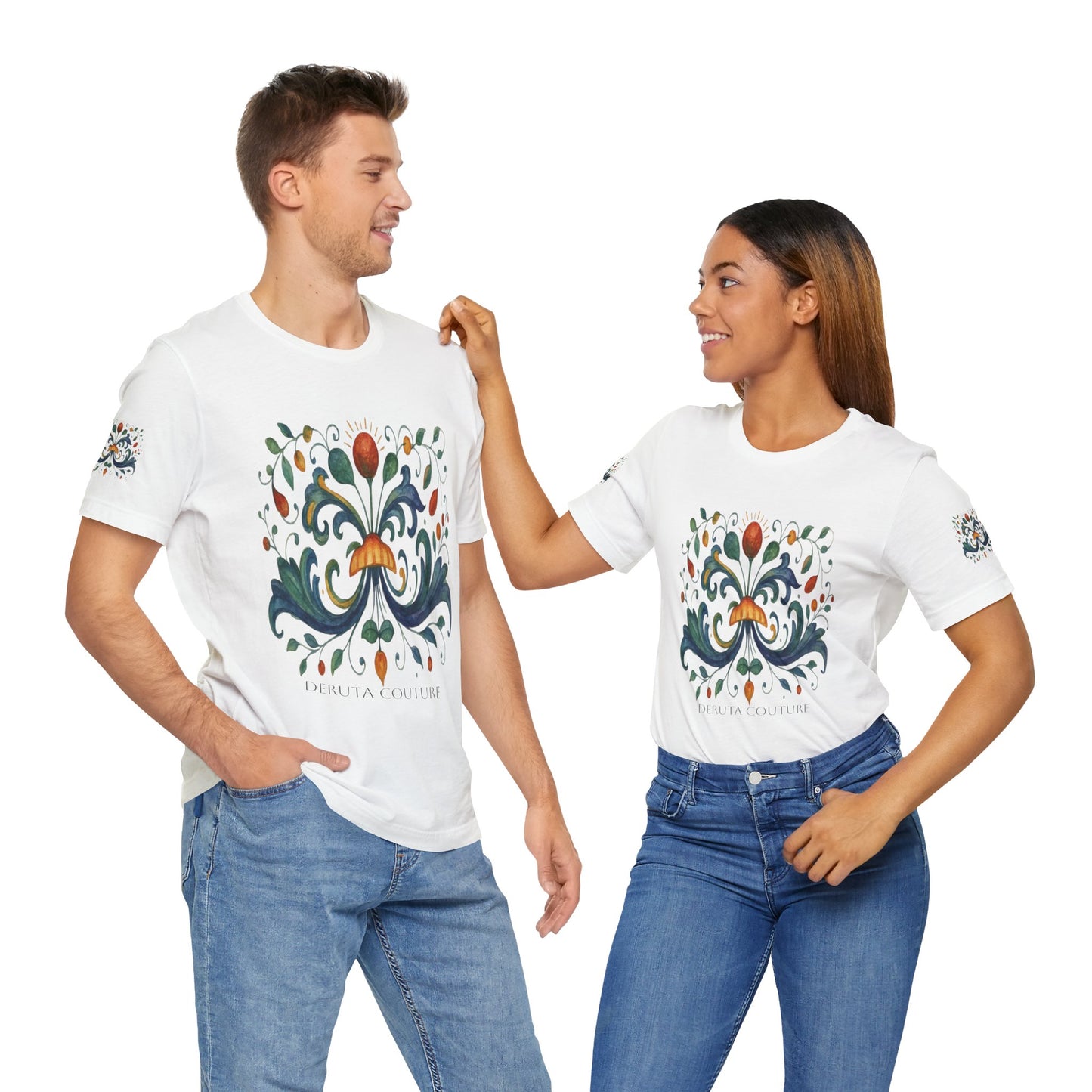 DERUTA COUTURE: Unisex Jersey Short Sleeve Tee Ricco Italia Design