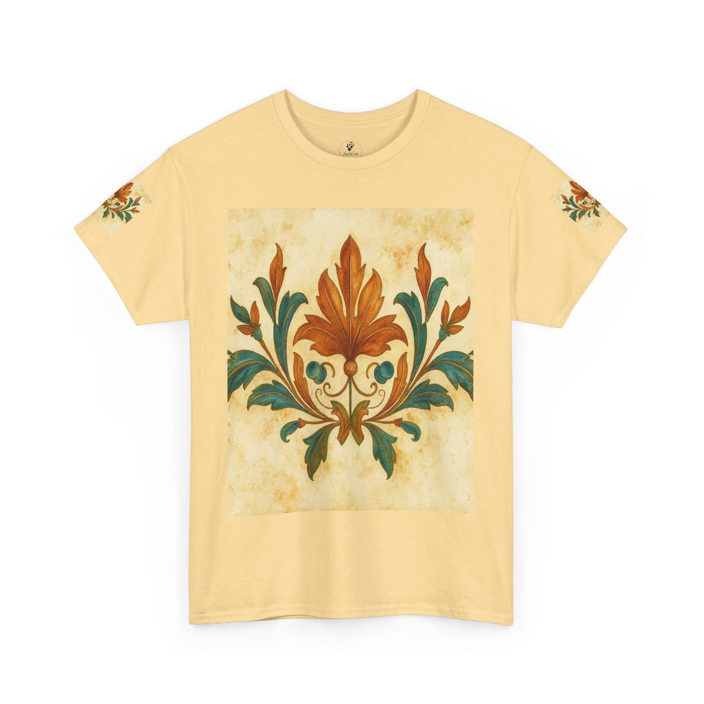 Vintage Botanical Unisex Heavy Cotton Tee, Floral Graphic Tee, Casual Summer Shirt, Gift for Nature Lovers, Eco-Friendly Apparel