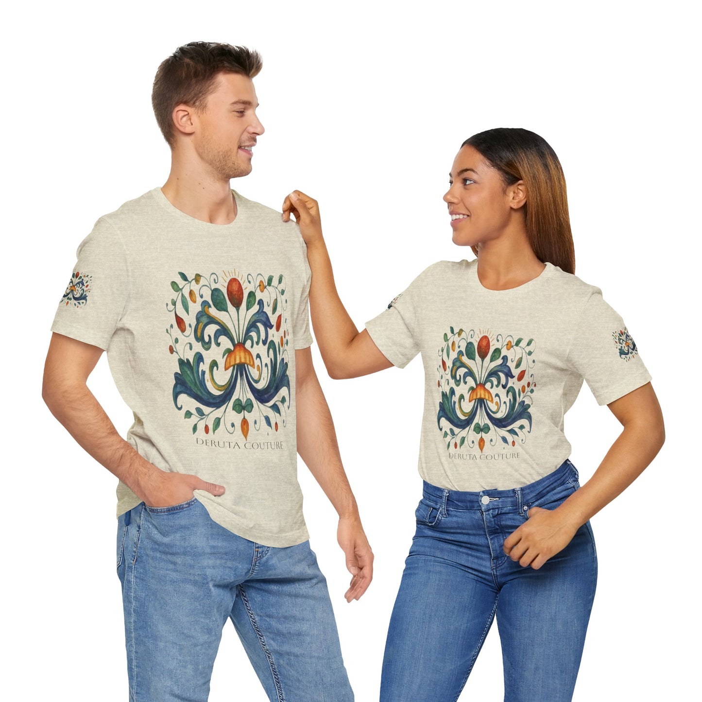 DERUTA COUTURE: Unisex Jersey Short Sleeve Tee Ricco Italia Design