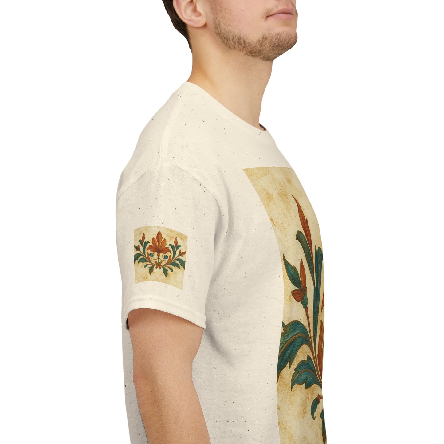 Vintage Botanical Unisex Heavy Cotton Tee, Floral Graphic Tee, Casual Summer Shirt, Gift for Nature Lovers, Eco-Friendly Apparel
