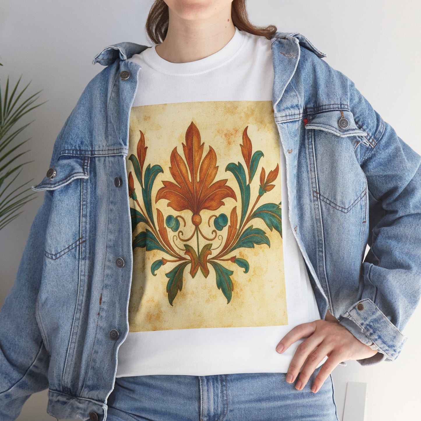 Vintage Botanical Unisex Heavy Cotton Tee, Floral Graphic Tee, Casual Summer Shirt, Gift for Nature Lovers, Eco-Friendly Apparel