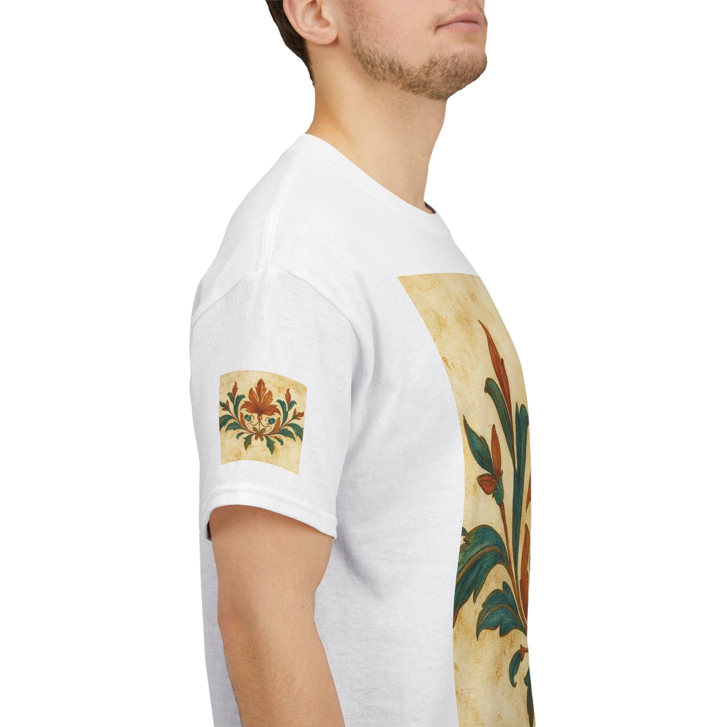 Vintage Botanical Unisex Heavy Cotton Tee, Floral Graphic Tee, Casual Summer Shirt, Gift for Nature Lovers, Eco-Friendly Apparel