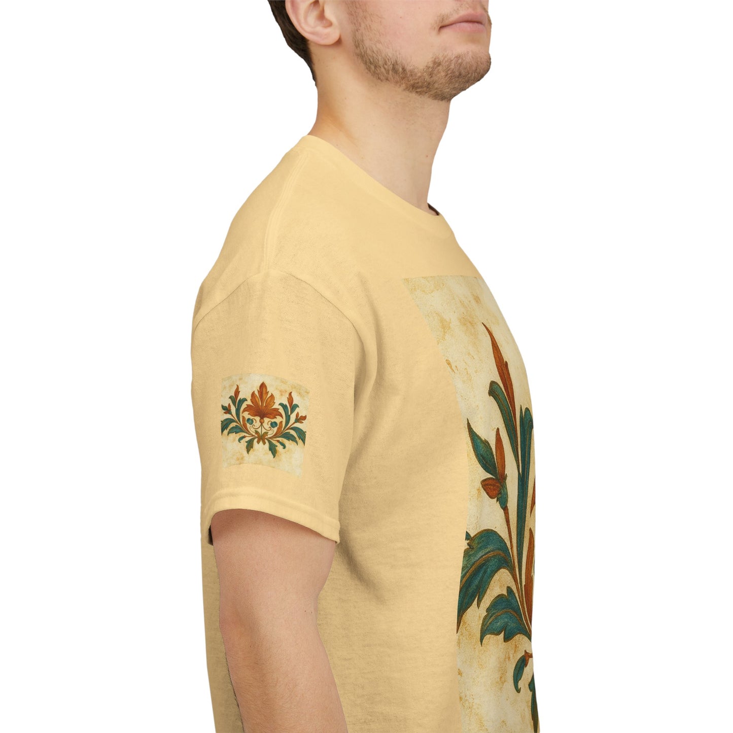 Vintage Botanical Unisex Heavy Cotton Tee, Floral Graphic Tee, Casual Summer Shirt, Gift for Nature Lovers, Eco-Friendly Apparel