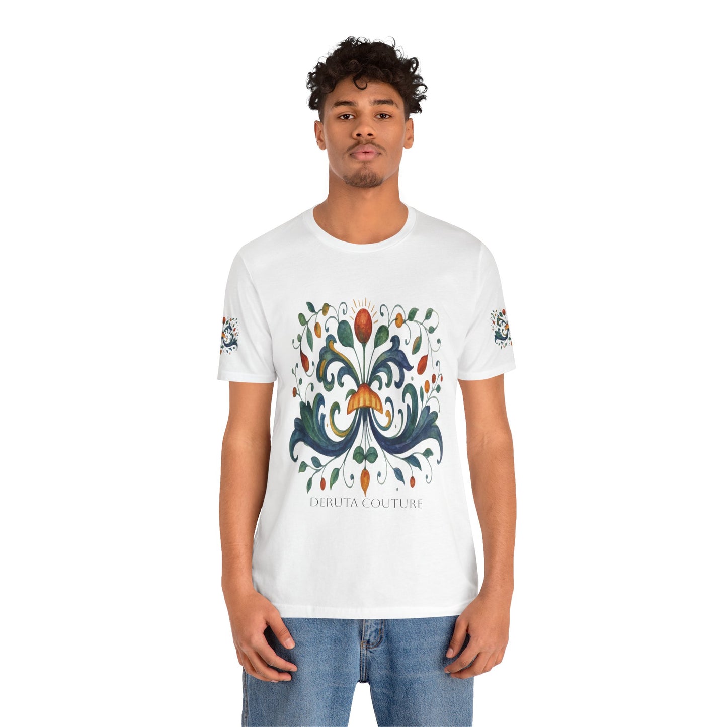 DERUTA COUTURE: Unisex Jersey Short Sleeve Tee Ricco Italia Design