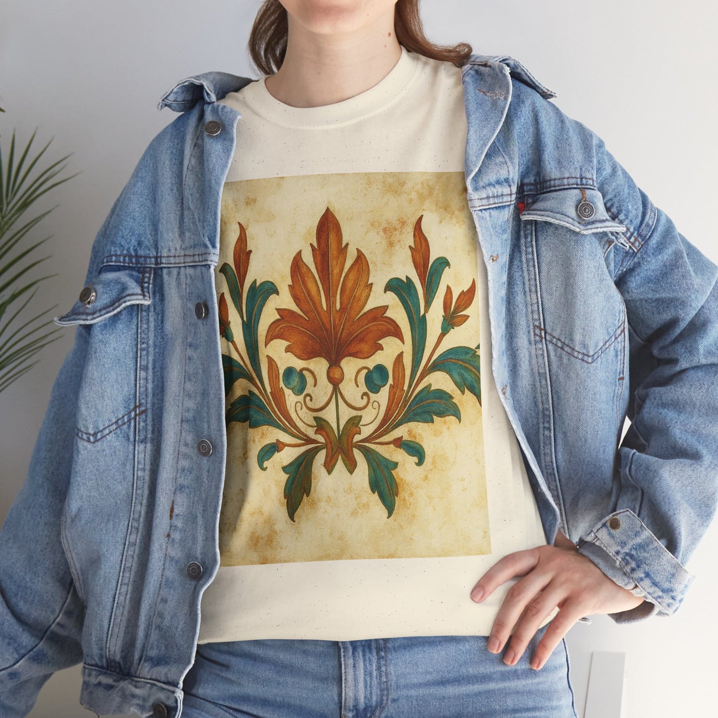 Vintage Botanical Unisex Heavy Cotton Tee, Floral Graphic Tee, Casual Summer Shirt, Gift for Nature Lovers, Eco-Friendly Apparel