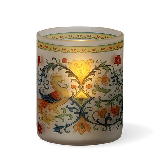 SUBLIMART: Soy Wax Glass Candle – Majolica-Inspired Décor Deruta Vario Design by Mario Bruno