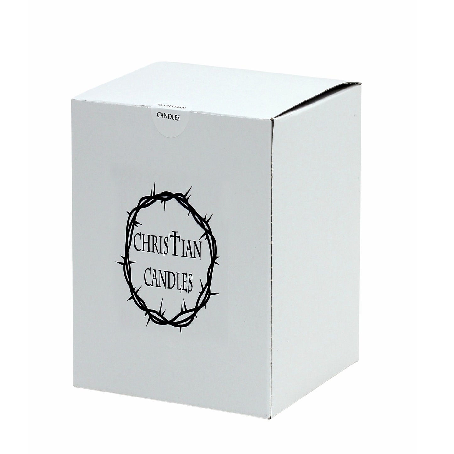 CHRISTIAN CANDLE: Deluxe Flared Ceramic Soy Candle with 24K Gold Rims & Gold Cross (12 oz Soy Wax)