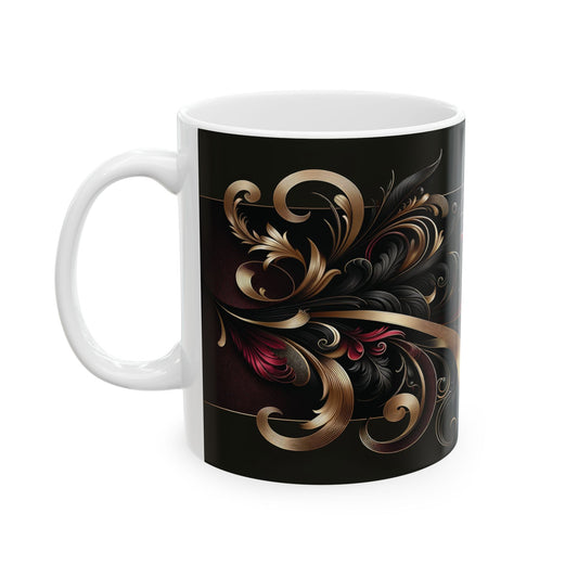 SUBLIMART: Elegant 11 Oz Mug with Italian Design – Modern Baroque Art Style