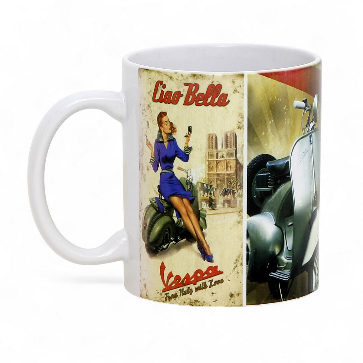 SUBLIMART: Bella Italia - Mug featuring Italian vintage posters (Vespa, Ciao Bella)