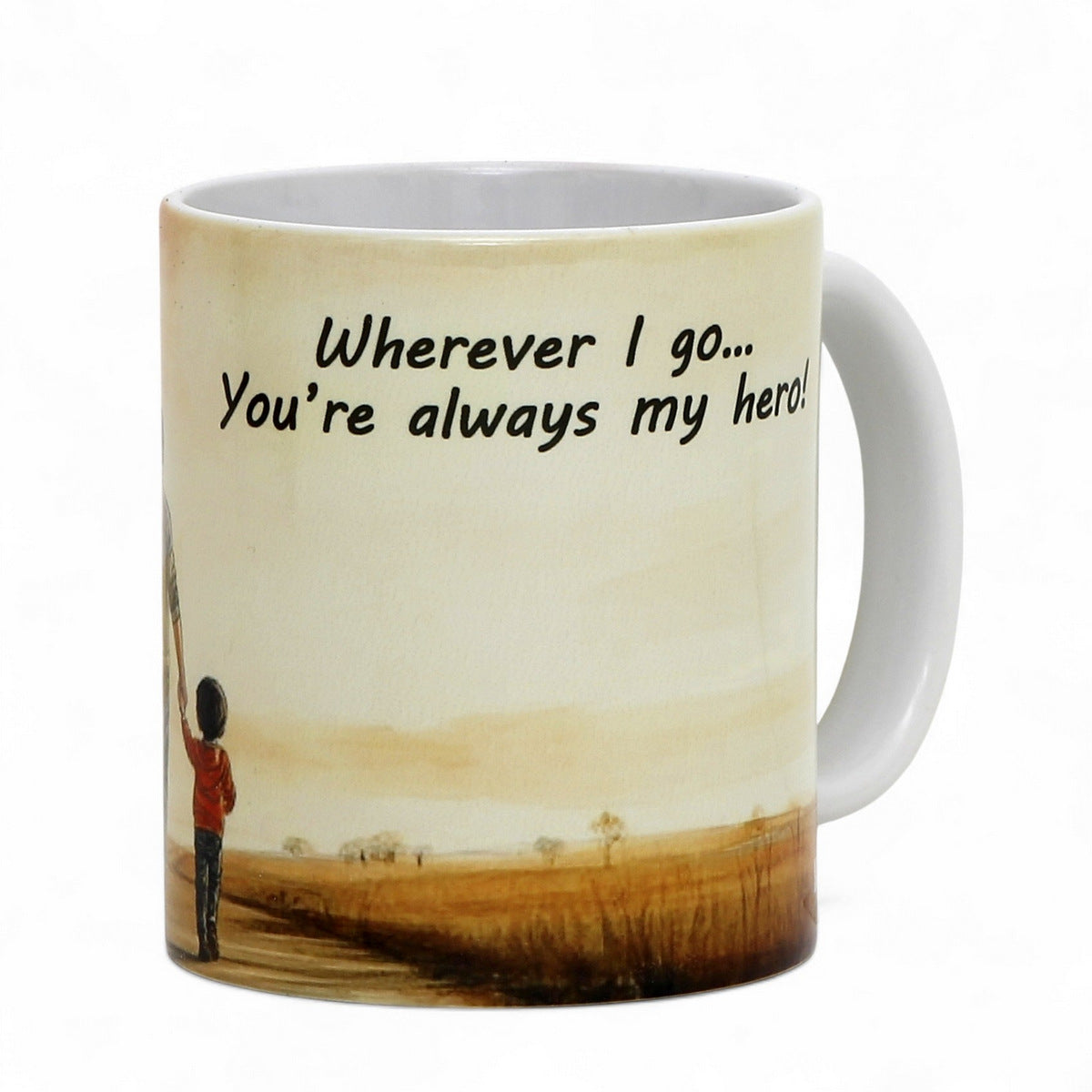 SUBLIMART: Father's Day Mug with BOY "Wherever I go... You're always my hero!" Gift for Dad by RC Designs