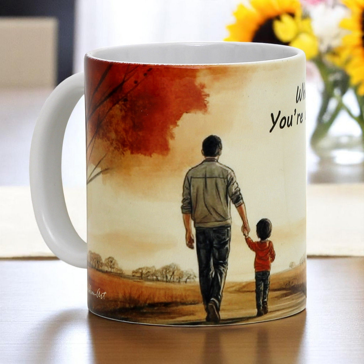 SUBLIMART: Father's Day Mug with BOY "Wherever I go... You're always my hero!" Gift for Dad by RC Designs