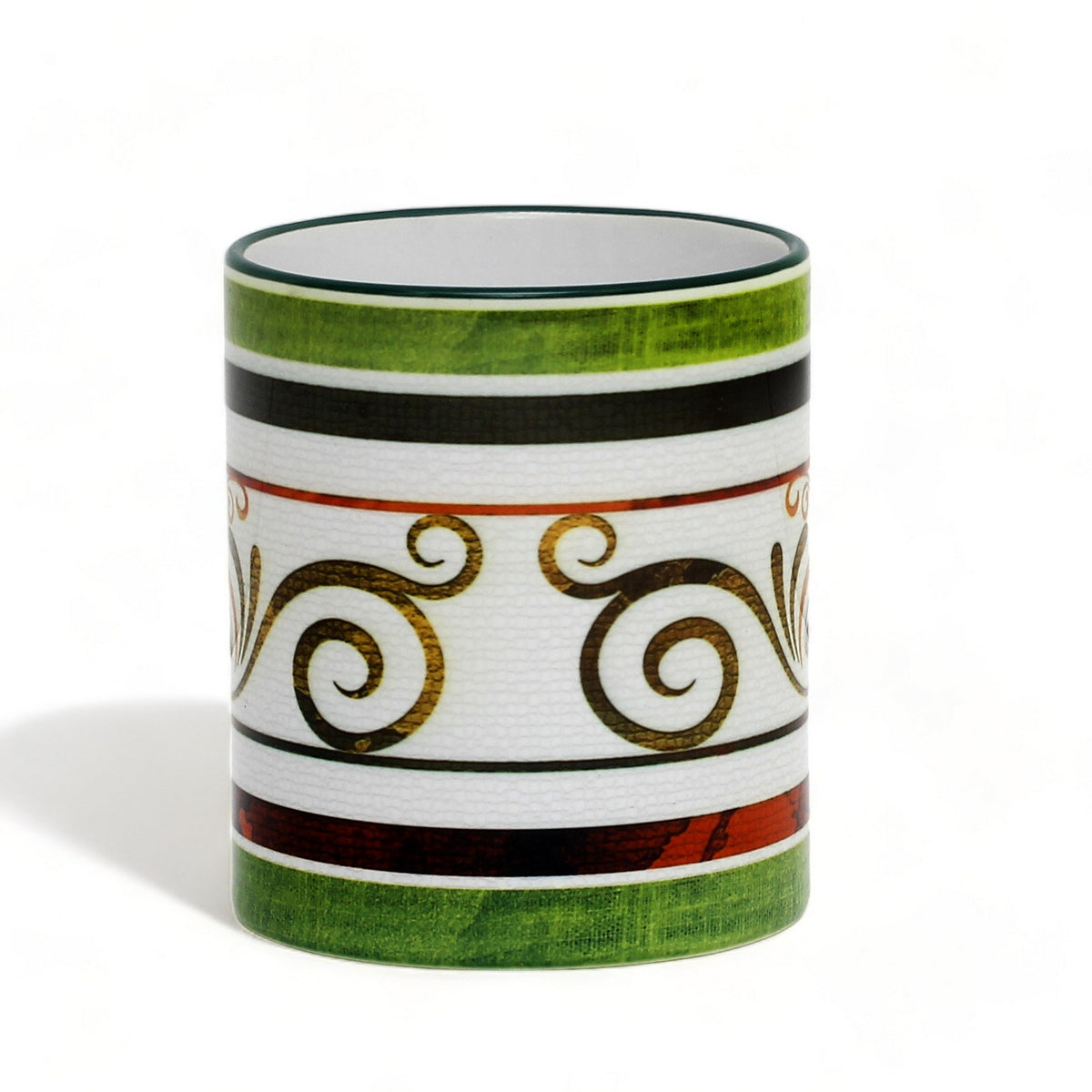 SUBLIMART: Ricco Italia Mug Green Handle+Rim - by Mario Bruno (Design 6400)
