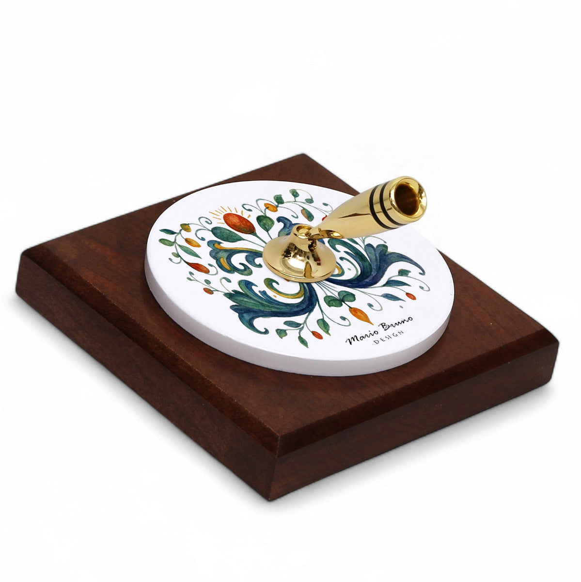 SUBLIMART: Traditional Italian-Inspired Wood/Ceramic Pen Holder with pen (Design 02)