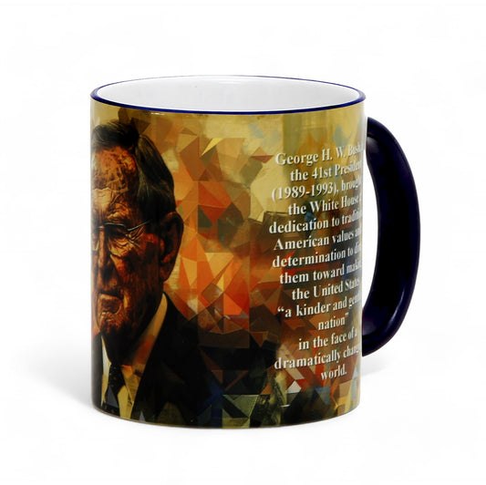 THE PRESIDENTS: Porcelain printed mug - Design by RC Designs - George W. Bush
