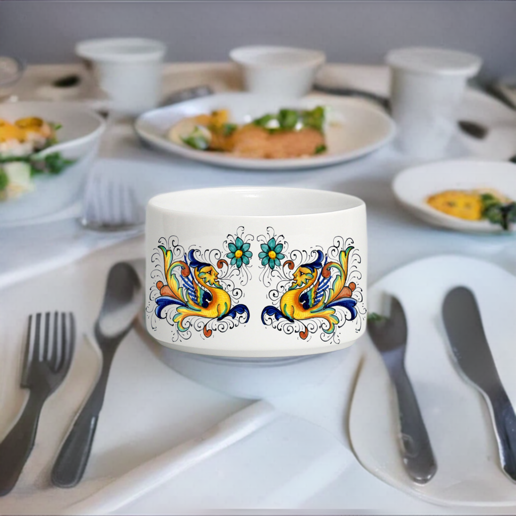 SUBLIMART: Porcelain Coffee/Tea Cup Deruta Style (Design #DER03)