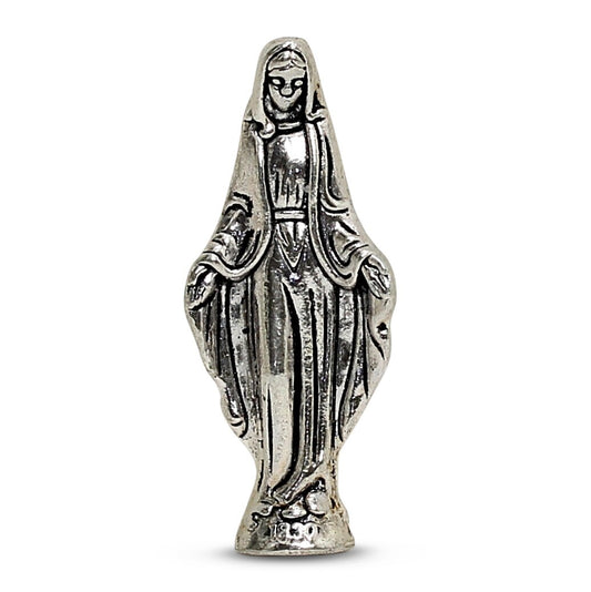 CHRISTIAN CANDLE: Deluxe Ceramic Cup Candle Virgin Mary Candle – 12 oz Platinum Rim Italian Ceramic