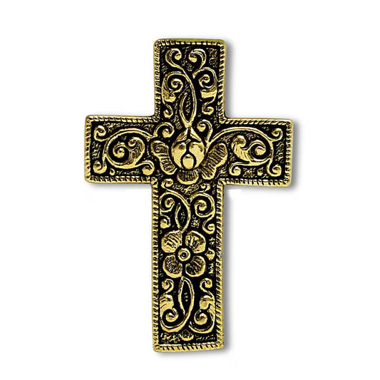 CHRISTIAN CANDLE: White Ceramic Cube Crucifix Candle | First Communion Gold Cross Candle – 10 oz Catholic Soy Wax Gift