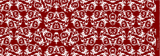 SUBLIMART: Geometric - Porcelain Soy Wax Candle 'Arabeque Red' (Design #GEO15)