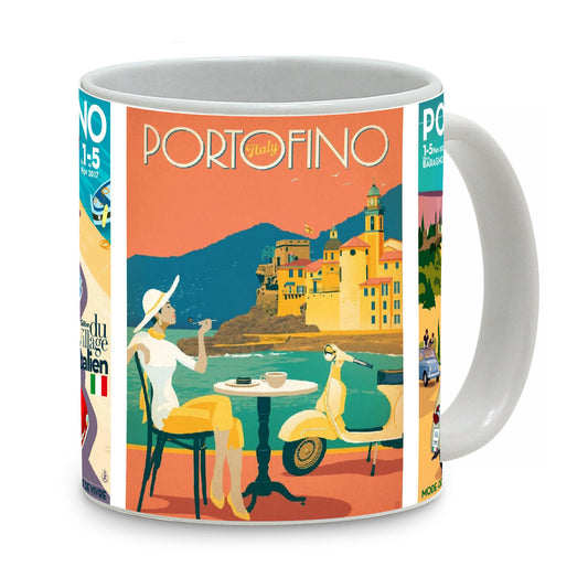 SUBLIMART: Bella Italia - Mug featuring Italian vintage posters (Portofino)