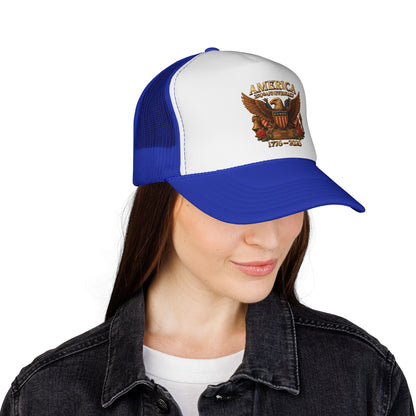 Patriotic Eagle Trucker Cap — America 1776-2020 Vintage Shield Design