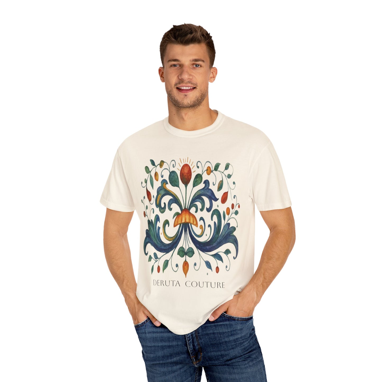 DERUTA COUTURE: Unisex Garment-Dyed T-shirt Ricco Italia Design