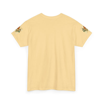 Vintage Botanical Unisex Heavy Cotton Tee, Floral Graphic Tee, Casual Summer Shirt, Gift for Nature Lovers, Eco-Friendly Apparel