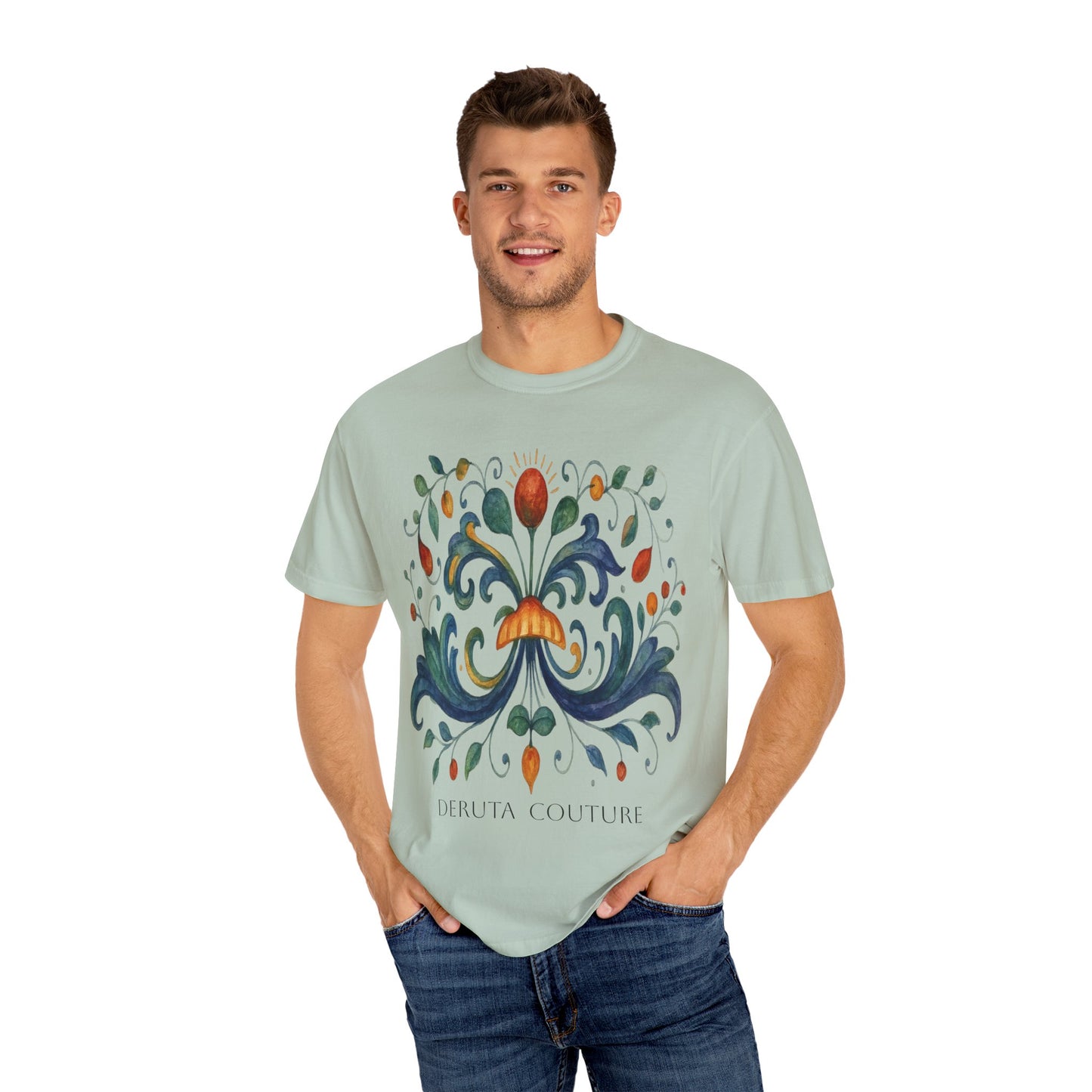 DERUTA COUTURE: Unisex Garment-Dyed T-shirt Ricco Italia Design