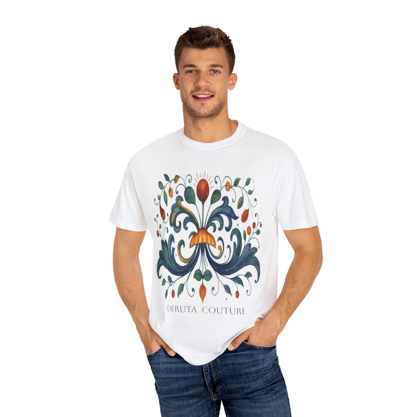 DERUTA COUTURE: Unisex Garment-Dyed T-shirt Ricco Italia Design