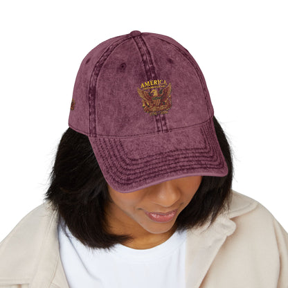 America 250 Anniversary Embroidered Cap — Vintage Patriotic Hat
