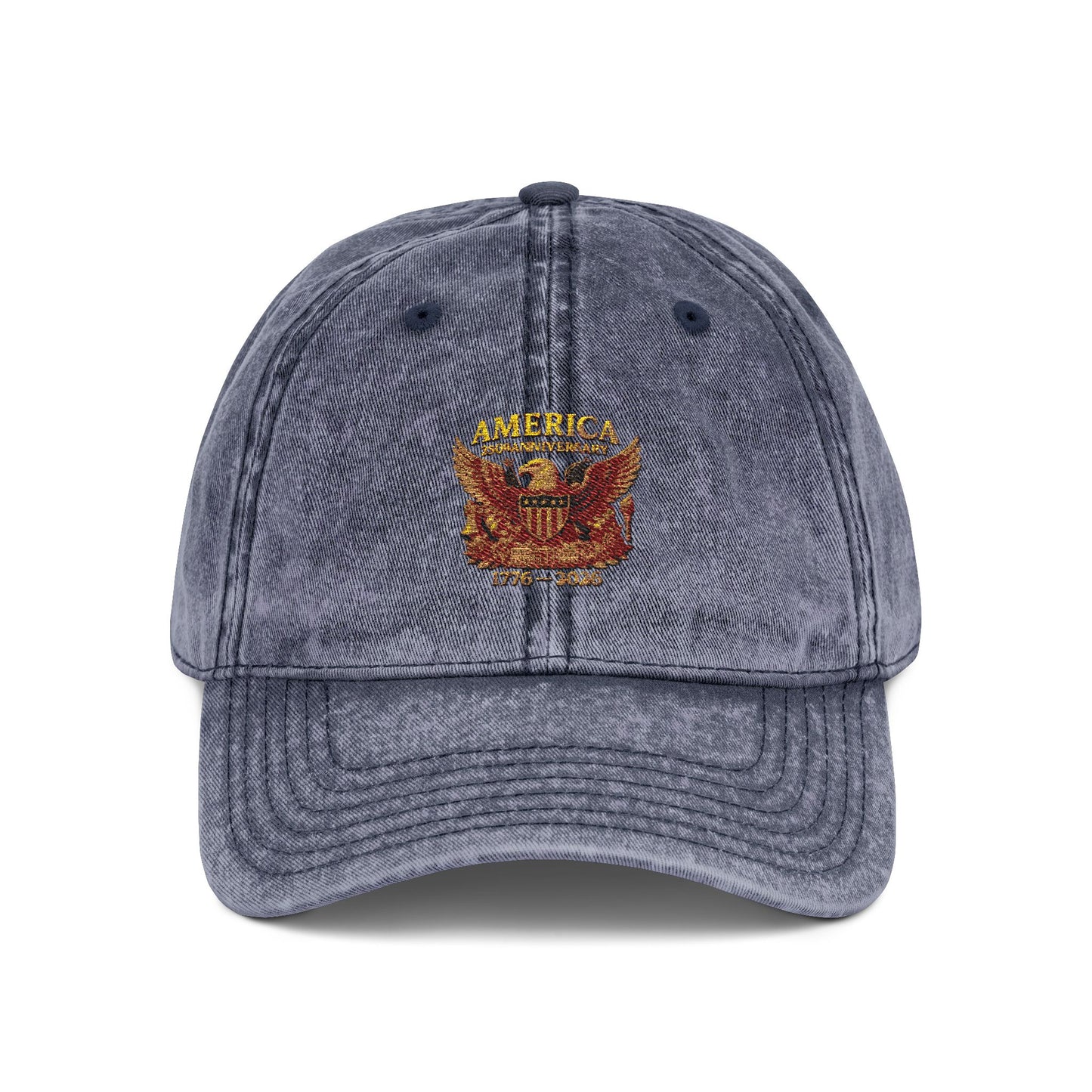 America 250 Anniversary Embroidered Cap — Vintage Patriotic Hat