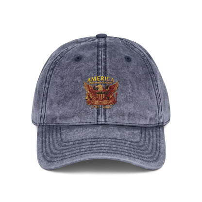 America 250 Anniversary Embroidered Cap — Vintage Patriotic Hat