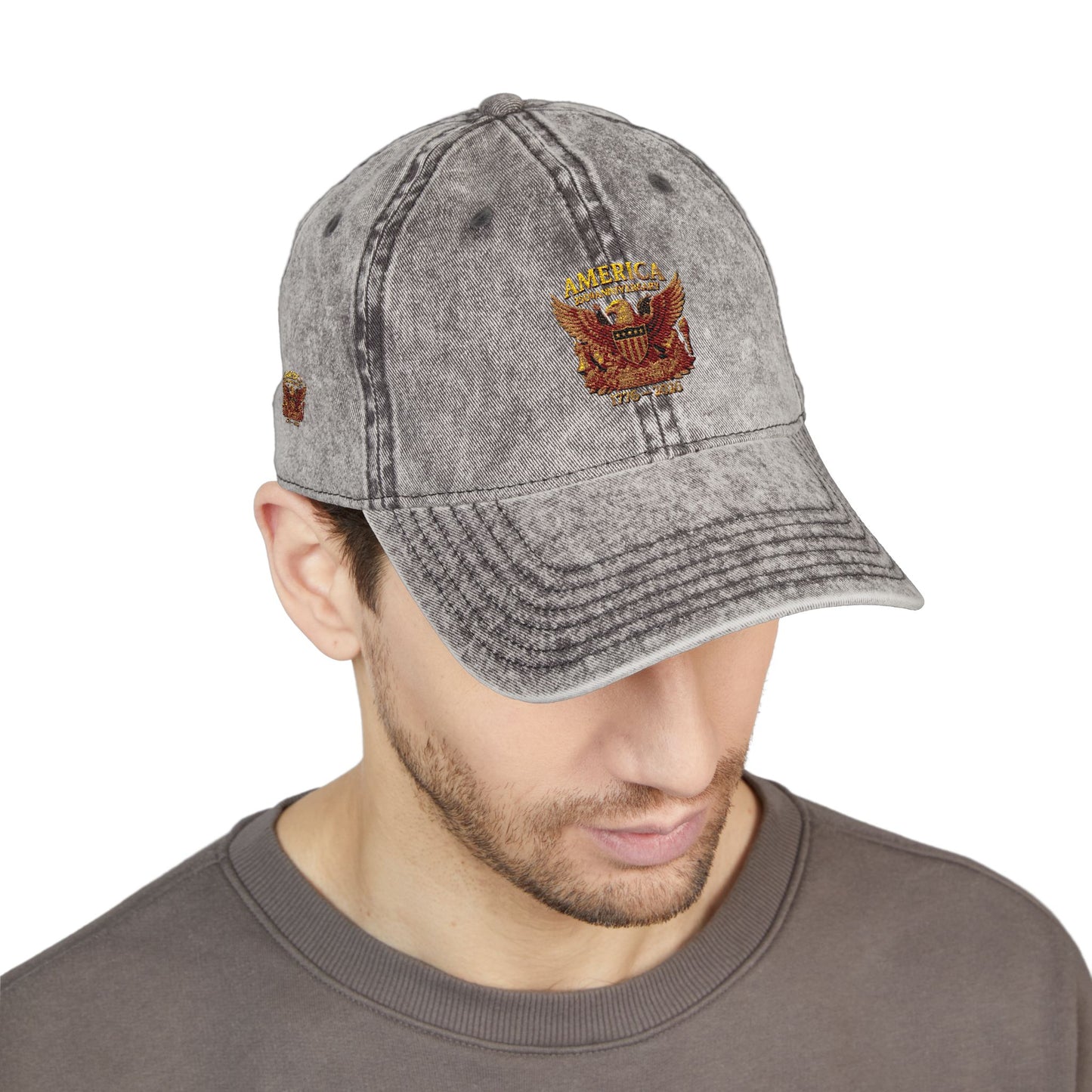 America 250 Anniversary Embroidered Cap — Vintage Patriotic Hat