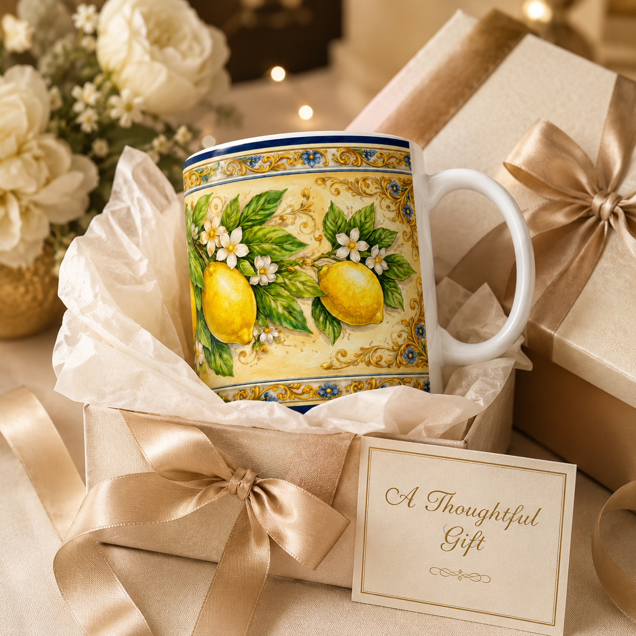 Tuscan Lemon Ceramic Printed Mug - Italian Citrus Coffee Mug (11oz & 15oz) [PTY] View #9 - Sublimation Printed Ceramic USA