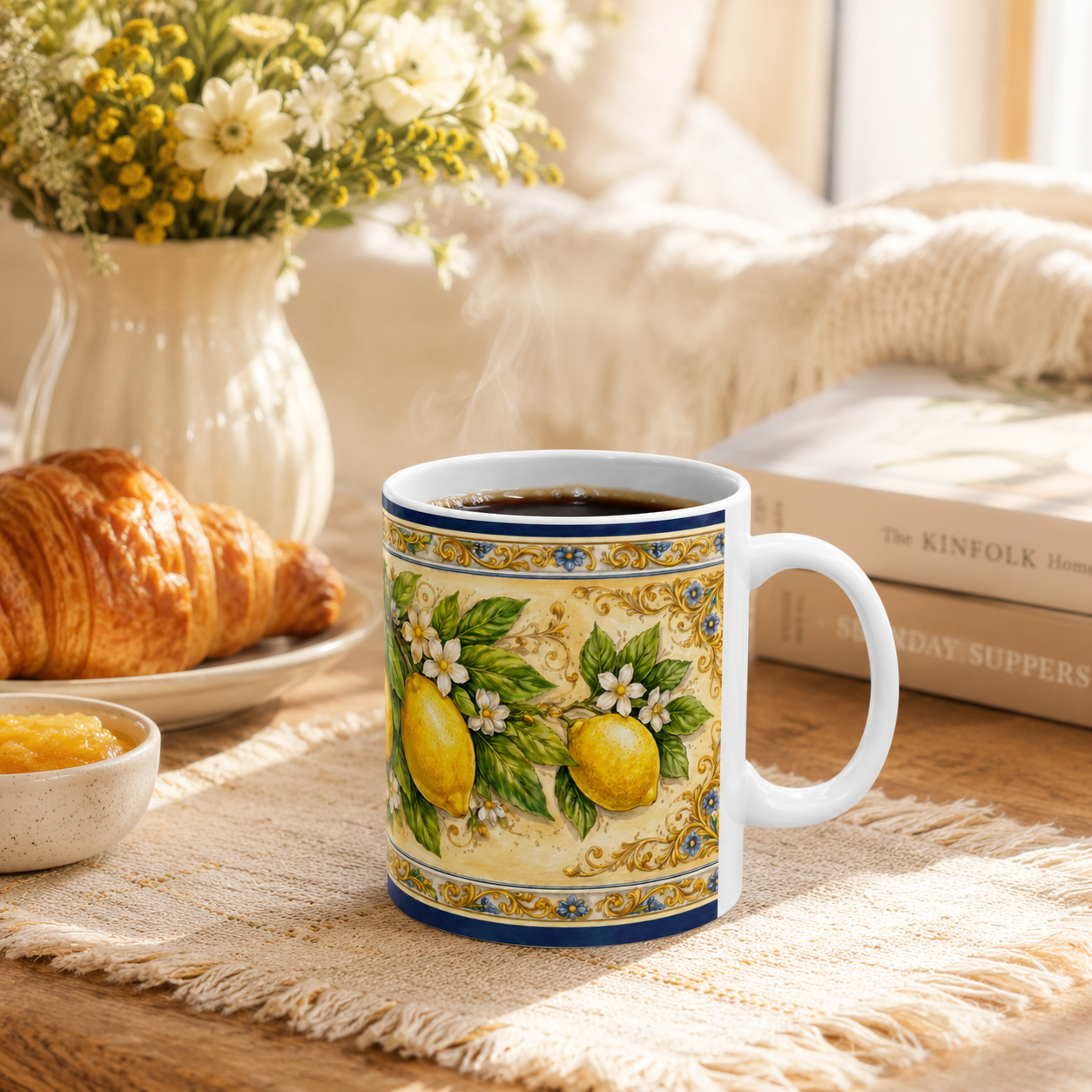 Tuscan Lemon Ceramic Printed Mug - Italian Citrus Coffee Mug (11oz & 15oz) [PTY] View #8 - Sublimation Printed Ceramic USA
