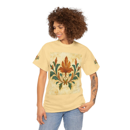 Vintage Botanical Unisex Heavy Cotton Tee, Floral Graphic Tee, Casual Summer Shirt, Gift for Nature Lovers, Eco-Friendly Apparel