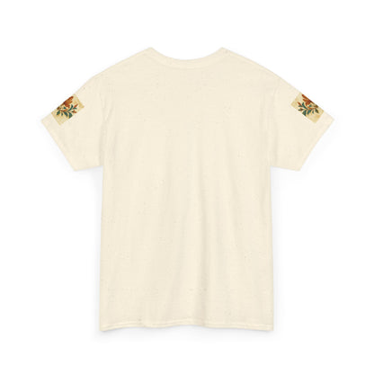 Vintage Botanical Unisex Heavy Cotton Tee, Floral Graphic Tee, Casual Summer Shirt, Gift for Nature Lovers, Eco-Friendly Apparel