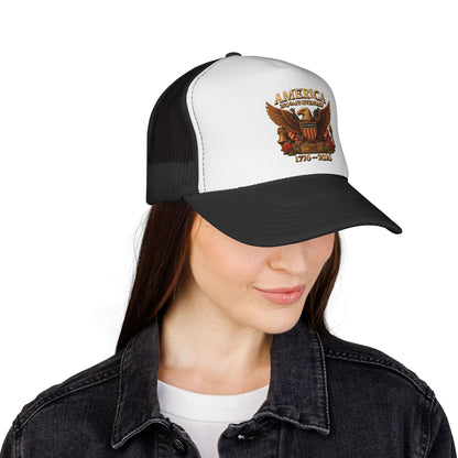 Patriotic Eagle Trucker Cap — America 1776-2020 Vintage Shield Design