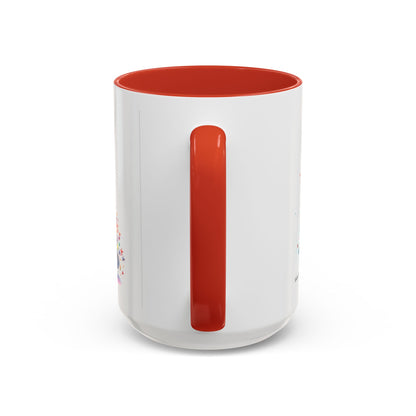 SUBLIMART: Christmas Tree Accent Coffee Mug, Holiday Gift, Cozy Home Decor, Festive Drinkware, Colorful Xmas Mug, Seasonal Beverage Cup
