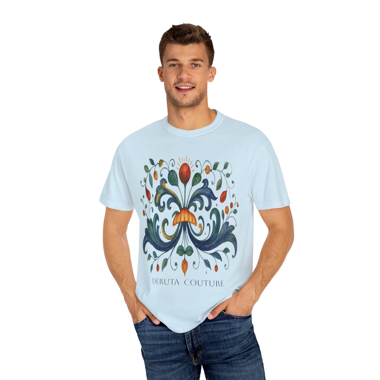 DERUTA COUTURE: Unisex Garment-Dyed T-shirt Ricco Italia Design
