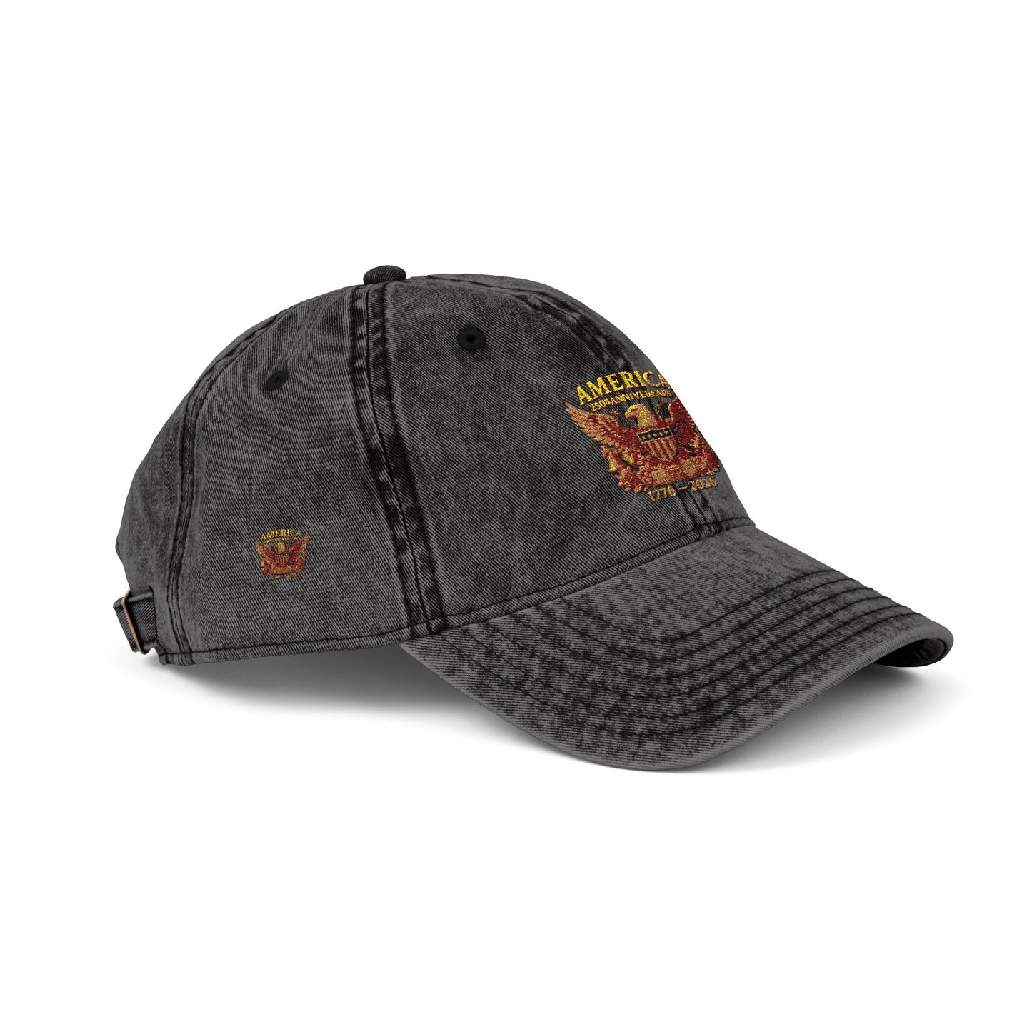 America 250 Anniversary Embroidered Cap — Vintage Patriotic Hat