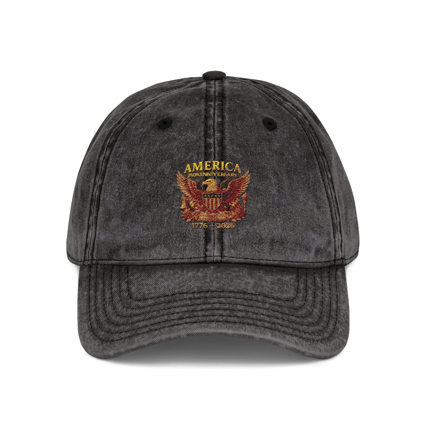 America 250 Anniversary Embroidered Cap — Vintage Patriotic Hat