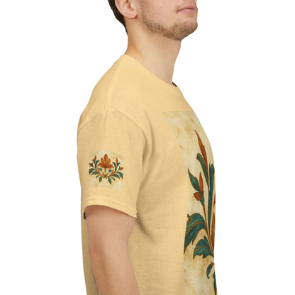 Vintage Botanical Unisex Heavy Cotton Tee, Floral Graphic Tee, Casual Summer Shirt, Gift for Nature Lovers, Eco-Friendly Apparel