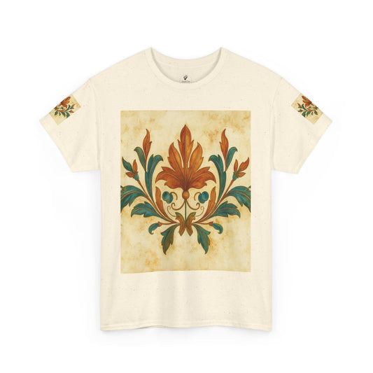 Vintage Botanical Unisex Heavy Cotton Tee, Floral Graphic Tee, Casual Summer Shirt, Gift for Nature Lovers, Eco-Friendly Apparel