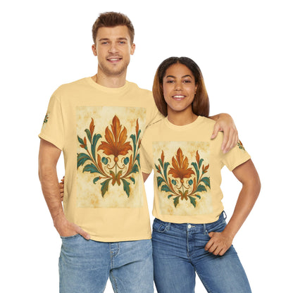 Vintage Botanical Unisex Heavy Cotton Tee, Floral Graphic Tee, Casual Summer Shirt, Gift for Nature Lovers, Eco-Friendly Apparel