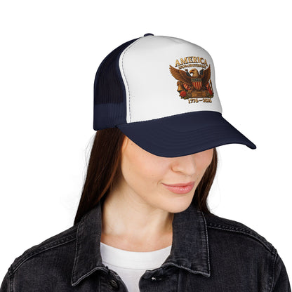 Patriotic Eagle Trucker Cap — America 1776-2020 Vintage Shield Design