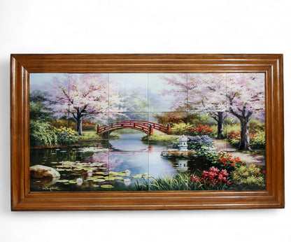 SUBLIMART: Picture frame reproduction of "SK-Japanese Garden" by Sung Kimh" on glass tiles
