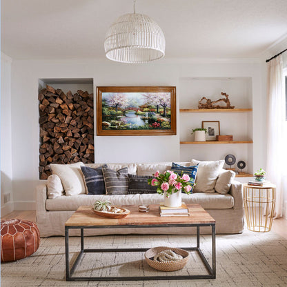 SUBLIMART: Picture frame reproduction of "SK-Japanese Garden" by Sung Kimh" on glass tiles