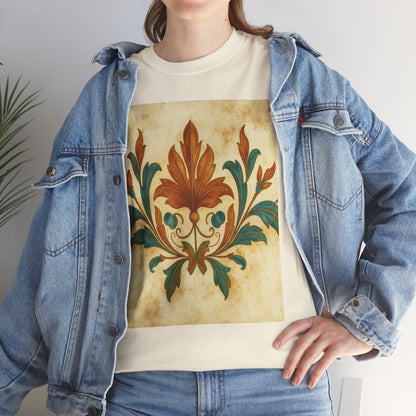 Vintage Botanical Unisex Heavy Cotton Tee, Floral Graphic Tee, Casual Summer Shirt, Gift for Nature Lovers, Eco-Friendly Apparel