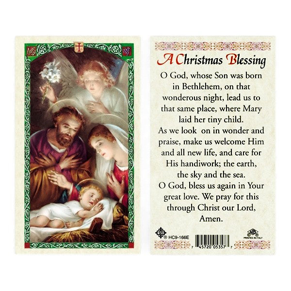 SUBLIMART: Christmas - Soy Wax Porcelain  Candle – Watercolor Nativity Design with laminated "Christmas Blessing" prayer card.